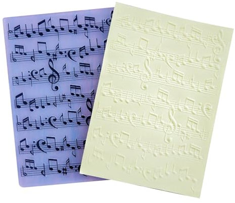 DIYology Musiknoten-Prägeschablone für Kartenherstellung, Musiknotation, Prägeschablone für Bastelarbeiten, Scrapbooking, Polymer-Ton-Dekoration