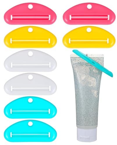 Bremorou 8 Stück Tubenquetscher Bunt Tubenausdrücker Tubenaufroller Tubenpresse Kunststoff Zahnpasta Quetscher Für Alle Tube Für Zahnpasta Creme Kosmetik Badezimmer Zubehör 3,46 × 1,46 × 0,24 Zoll
