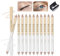 KYDA 12 Pcs White and Champagne Eyeliner Pencil, Dual-Ended Waterproof Long-Lasting Eye liner Pen, Smooth Creamy Eye Brightener Liner pen