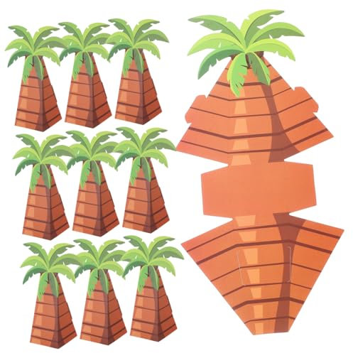 GAROZATION 10pcs Boxes Palm Tree Candy Box Hawaiian Candy Boxes Hawaiian Party Favor Boxes Hawaii Party Favor Hawaiian Party Favors Candy Hawaiian Party Candy Palm Shaped Candy Bag