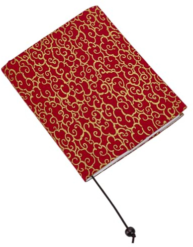 FINGERINSPIRE Taschenbuch Buchumschlag Mit Lesezeichenseil Tragbar A5 Polyester FireBrick Glückverheißendes Wolkenmuster Buchschutz 165x210mm Wiederverwendbar Rechteckig Für Schüler