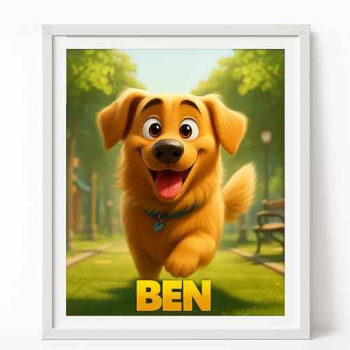 Custom Cartoon Pet Portrait – Personalised Dog or Cat Drawing from Photo – Unique Gift for Pet Lovers – Digital Download or Printed Poster, Canvas, Framed Print or Mug