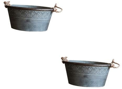 UPKOCH 2 Pièces Seau Rétro pour Fleurs Bassine Vintage Décorative pour Rangement Décoration Intérieur
