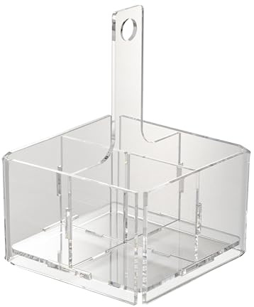LINEE Recanati MEDITERRANEA Portaposate in PMMA 17x17x23 cm – Organizzazione da Tavola Moderna – Design Elegante Made in Italy (Trasparente)