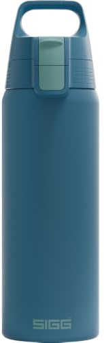 SIGG - Gourde en acier inoxydable - Shield ONE Blue Puya - Convient pour les boissons gazeuses - Anti-fuite - Légère comme une plume - Sans BPA - Pour l'extérieur et le fitness - Bleu - 0,75 l