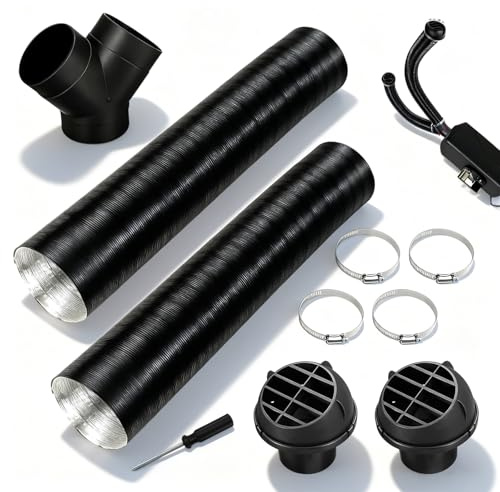Diesel Heater Ducting, Diesel Heater Exhaust Pipe Set with 4 Stainless Steel Clamps for Car