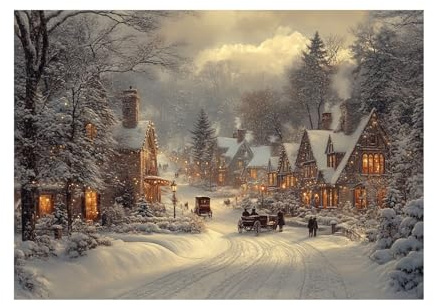 TODOAA Wandbilder Dekoration Wohnzimmer winter schnee Bilder auf Vintage Winter Stadt Poster Schlafzimmer Deko Wand Kunstdruck- Groß XXL Bild Wall Decor Canvas(Orange)-40x60cm Ungerahmt