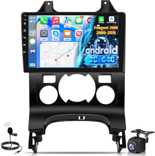 Radio de Coche para Peugeot 3008 2009-2015con Wireless Carplay/Android Auto | [2G+64G] Estéreo de Coche con 9 pulgadas Pantalla Táctil con Bluetooth/WiFi/Bluetooth/EQ/FM RDS Radio