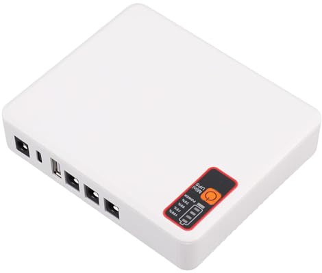 Walfront Kleine USV, 12000 MAh, 18 W, DC 5 V, 9 V, 12 V, Backup-Stromversorgung für Router, Modem, Typ C, USB-Anschlüsse, Unterbrechungsfreie Stromversorgung mit Batterieanzeige (EU-Stecker 50–60 Hz)