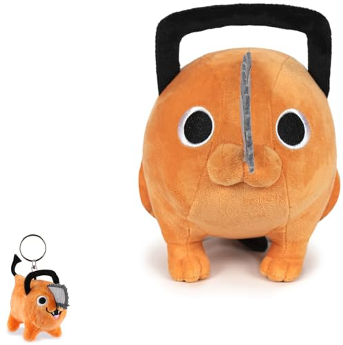 Play by Play Chainsaw Man Pochita Plüschtier Kuscheltier, Stofftier Figur < Sitzend mit offenen Auge 32cm + Mini Plüsch >