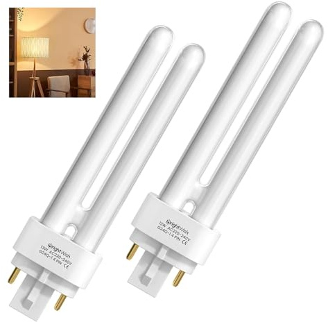Tweozek 2PCS 13W G24Q-1 4 Pin Fluorescent Light Tubes, Warm White 2700K Fluorescent Light, Bathroom Light Bulb,Warm Lights Bulb, Bulbs for Lamps, Compact 2U Double Tube Energy Saving Lamp