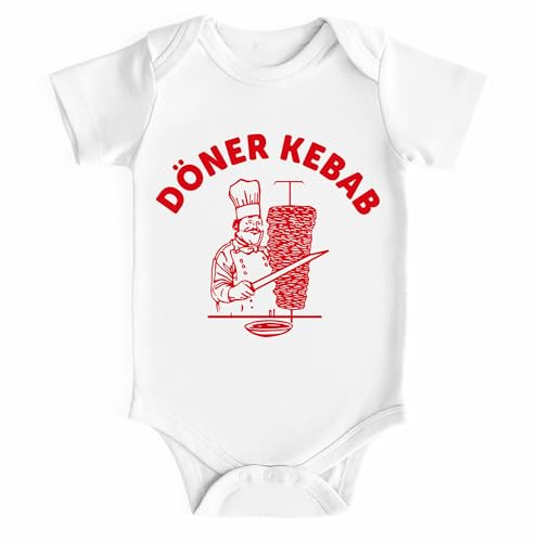 MoonWorks® Baby Body Lustig mit Döner Kebab Spruch Fasching Karneval Bio-Baumwolle Jungen & Mädchen