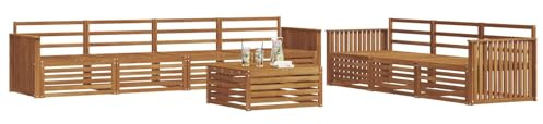 vidaXL Outdoor-Sofagarnitur 8 pcs Natur, Gartenlounge, modernes Outdoor-Sofa-Set, langlebige Terrassenmöbel, Bequeme Sitzmöglichkeiten
