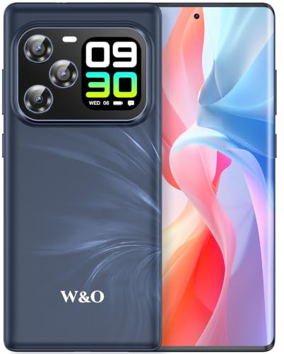 5G Smartphone 12GB+512GB, Dual-Screen Android Handy, Handy ohne Vertrag | Mobiltelefon mit 6,67 OLED Gebogene Bildschirm, 1,75 Zusatzdisplay, 64MP+16MP Kamera, 5000mAh Akku, Dual SIM Handy, Blau