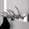 cagü Deko Design Wandgarderobe Hirschgeweih MAGNUS 6 Haken Silber poliertes Aluminium 50cm