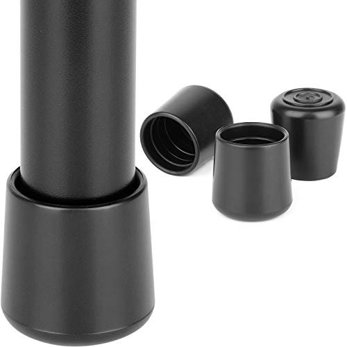 Anwenk Chair Leg Floor Protectors 1 Inch 1x1 Small Chair Leg Caps Rubber Leg Tip for Indoor Home Outdoor Patio Garden Office Round Black 16 Pack