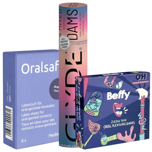 Kondomotheke® Oral Dams Starterpack - 3 Sorten Lecktücher aus Latex