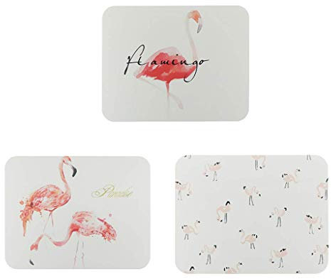 Tubayia 3 Stück rutschfest Badematte Flamingo Badvorleger Badteppich Fußmatte für Wohnzimmer, Badezimmer, Küche