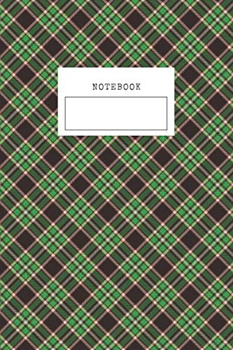 Tartan Plaid fashion textile cloth fabric-green brown Notebook: Notebook lined Chaos Coordinator Journals Composition Notebook 6 x 9 inch | small | Lined Pages | to do | gift | study | Project