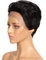 DÉBUT Echthaar Perücke mit Film-Lacefront, 23 cm, 79 g (1B: Schwarz)