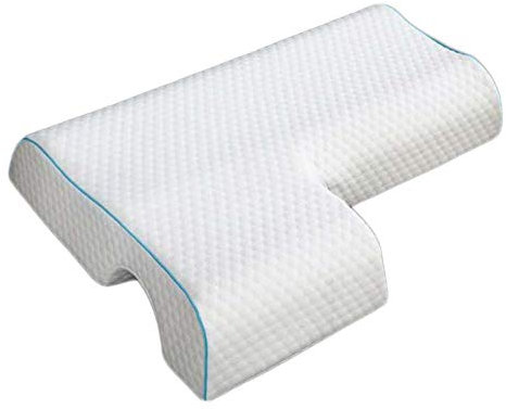 Yiida Memory-Schaum-Kissen – Paarkissen | Memory-Schaum Anti-Druck Paar-Kissen mit Armlehne | gewölbtes Kuschelkissen für Nackenschläfer