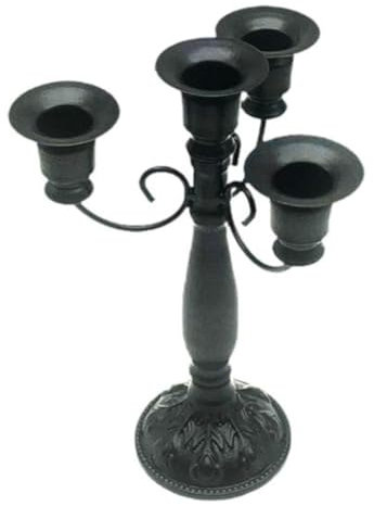 Kznifmk Mehrarmiger Kerzenständer, Kerzenhalter, Hochzeits-Mittelstück, Kerzenständer, Vintage-Design, Hoch, Eleganter Kerzenständer, Schwarz