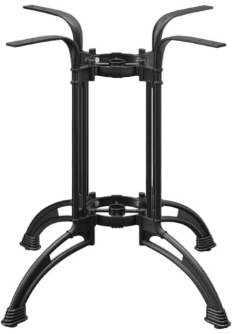 GGMMÖBEL Malaga | Gussaluminium Tischgestell | Schwarz | 4 Fuß: Ø 82 cm | Säule: 72 cm | Guss Optik | Tischgestell Gussaluminium, Tischgestelle Gussaluminium