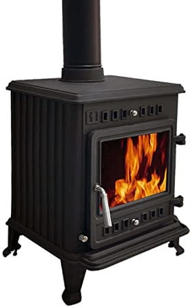 Decorsure Camino autoportante, Stufa EcoDesign, Stufa a Legna Antracite, Stufa per Stufa a Legna, 8kW (460mm*660mm*470mm)