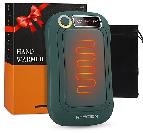 Handwärmer, 10000mAh Wiederverwendbare Powerbanks mit 3 Einstellbare Heizmodi, Wiederaufladbarer Handwärmer, Powerbank-Wärmer mit LED Display USB Taschenwärmer, Warmes Geschenk für Kinder Frau Mann