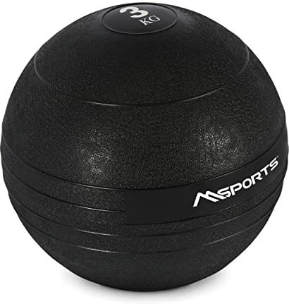 MSPORTS Slam Ball Premium Gewichtsball 3-20 kg Wall-Ball Medizinball (3 kg - Schwarz)