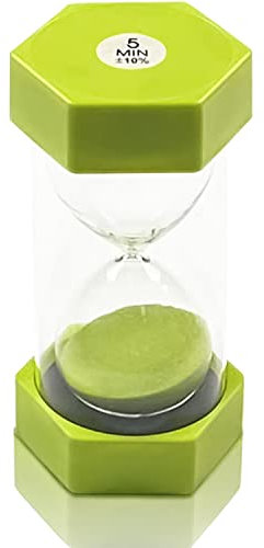 Sanduhr, Timer, Küchentimer, Sand Sanduhr, übergroße Sanduhr, Küchen-Timer-Uhr, Zeitmanagement für Kinder Schule, Büro, Haus Deko Spiel Requisiten, 5 Minuten, grün…