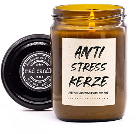 Mad Candle Duftkerze mit Spruch | Anti Stress | Duftkerze gegen Stress | Geschenk für Frauen | Kerze Lustig | Geburtstagskerzen für Freundin