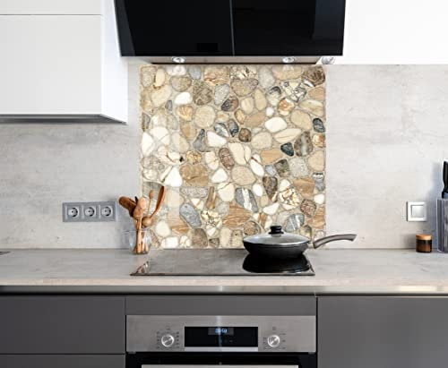 Myphotostation Tempered Glass Splashback 70WX43H'-Stone Backsplash Design Cooker Gold Backsplash Panel Glass Splashback for Bathroom Panel Design Marble Splashback for Stove Kitchen