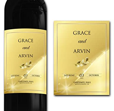 forefrontdesigns Personalised Wine Bottle Label – Custom Wine Labels & Stickers for Bottles – Perfect for Weddings, Birthdays, Anniversaries & Special Events