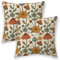 BETGINY Kissenbezüge für den Außenbereich, 50x50 cm, Retro-Boho-Blumenmuster, dekorative Dekokissen für Couch, 70er-Jahre, Vintage, abstrakte Pflanze, Leinen, Dekoration, Kissenbezug, Auto, Safa