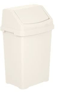 25L Litre Plastic Rubbish bin Swing Bin with Swing Lid for Kitchen, Bedrooms, Bathroom, Offices | Waste bins with Swing Lid | Perfect Trash Can For Home and Office (Soft Cream)