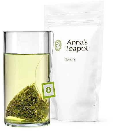 Anna's Teapot Sencha Grüntee Bio Beutel - Bio Japanischer Grüner Tee 20 Pyramidenbeutel in einer wiederverschließbaren Hülle