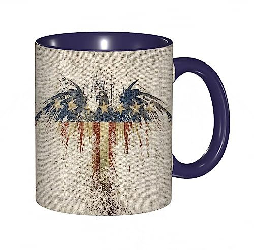 Tasse Keramik Adler malen Kaffeetassen Große 330ml Mit Henkel 100% Handbemalt Trinkgläser Mit Griff Personalisierte Geschenk