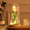 URMAGIC Preserved Rose in Glass Dome,Lighted Artificial Flower Tulip in Glass Dome,Artificial Sunflowers in Glass Dome with LED Strip,Rose Flower Gifts for Women,Valentine's Day Presents for Her (F)