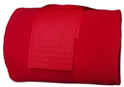 Harilla 4 Stück Pferdebeinbandagen, Beinbandagen, verdickte Fleece-Bandagen, Beinschutzbandagen, Beinschützer für Rennvieh, Rot