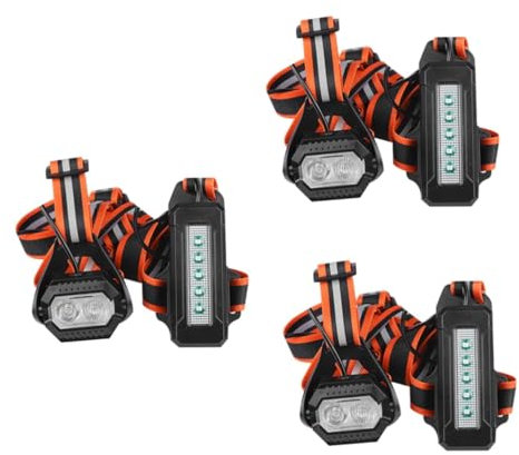 Unomor 3 Sätze laufende Lichter jogginglicht fahradlampe eine Armatur LED-Lauflichter wasserdichte Lauflampe Outdoor-Lauflicht draussen Zubehör Nachtfahrlicht Brust Licht Nylon