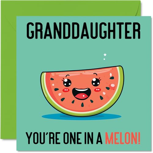 Stuff4 Geburtstagskarten für Enkelin in einer Melone, lustige Geburtstagskarte für Enkelin von Großeltern, 145 mm Witz zum Geburtstag, für Damen und Herren