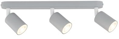 Licht-Erlebnisse Deckenlampe Kinder Grau L: 52 cm klein Metall schwenkbar GU10 3-flammig JASON Kinderzimmerleuchte Deckenstrahler Kinderzimmer