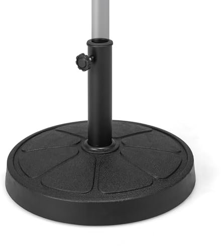 KOMFOTTEU Base de Sombrilla de Resina Φ38/48 mm, Soporte para Sombrilla de Jardín Exterior 14/19 kg, Pie Parasol para Jardín, Terraza, Balcón (Φ45 x 35 cm, 14 kg)