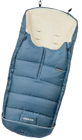 Gesslein Fußsack Igloo, Babyfußsack (mitwachsend & rutschsicher, geschützter Kopfbereich, pflegeleichter Fußsack Kinderwagen), azurblau