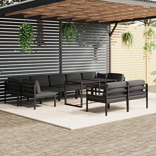 Festnight Gartenlounge Aluminium XXL Loungemöbel Terrasse Alu Ecklounge Garten Lounge Gartenmöbel Set Groß Outdoor Lounge Möbel Gartensofa Ecksofa Sitzgarnitur Gartengarnitur