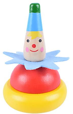 Xoeryoy 2 Stück Holz Clown Kreiselspielzeug für Kinder, farbige Kreisel, Kinder