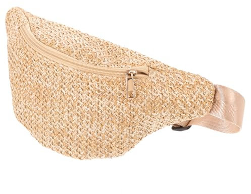 OFFSCH Banane Élégant En Paille Tressée Mini À Bandoulière Pour Femme En Rotin Rangement Pour Banane