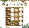 ilauke - 30 bolas de Navidad blancas y doradas, adornos colgantes para árbol de Navidad para decoración de interiores y exteriores