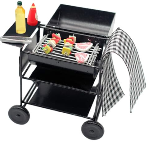 COSMEVIVI 1 Satz Mini-Grill Puppenhaus Kleiner Miniaturgrill Miniaturküche Grillmodell Für Kleines Mini- -küchenstütze Miniatur-kochgeschirr Küchengeräte Spielen Legierung